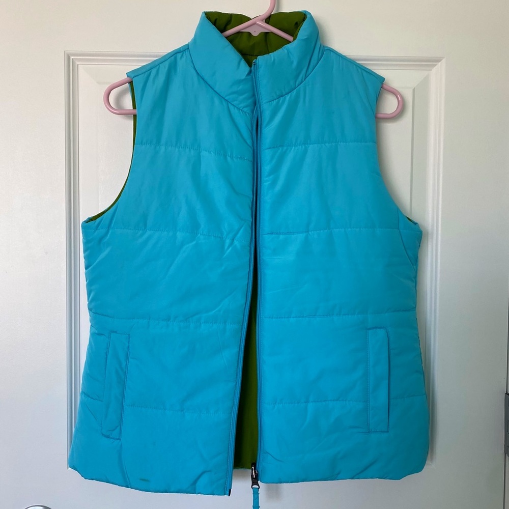 Blue / Green Reversible Puffer Vest